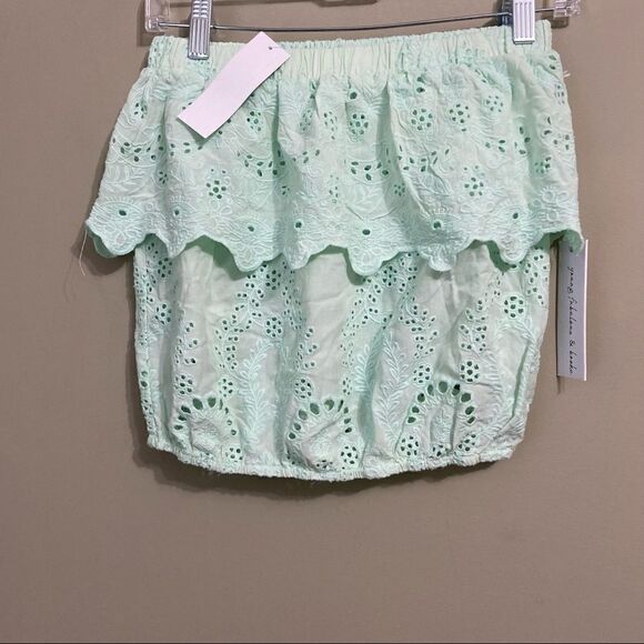 Young Fabulous & Broke Caicos Strapless Top Eyelet White Size XS - Picture 6 of 8